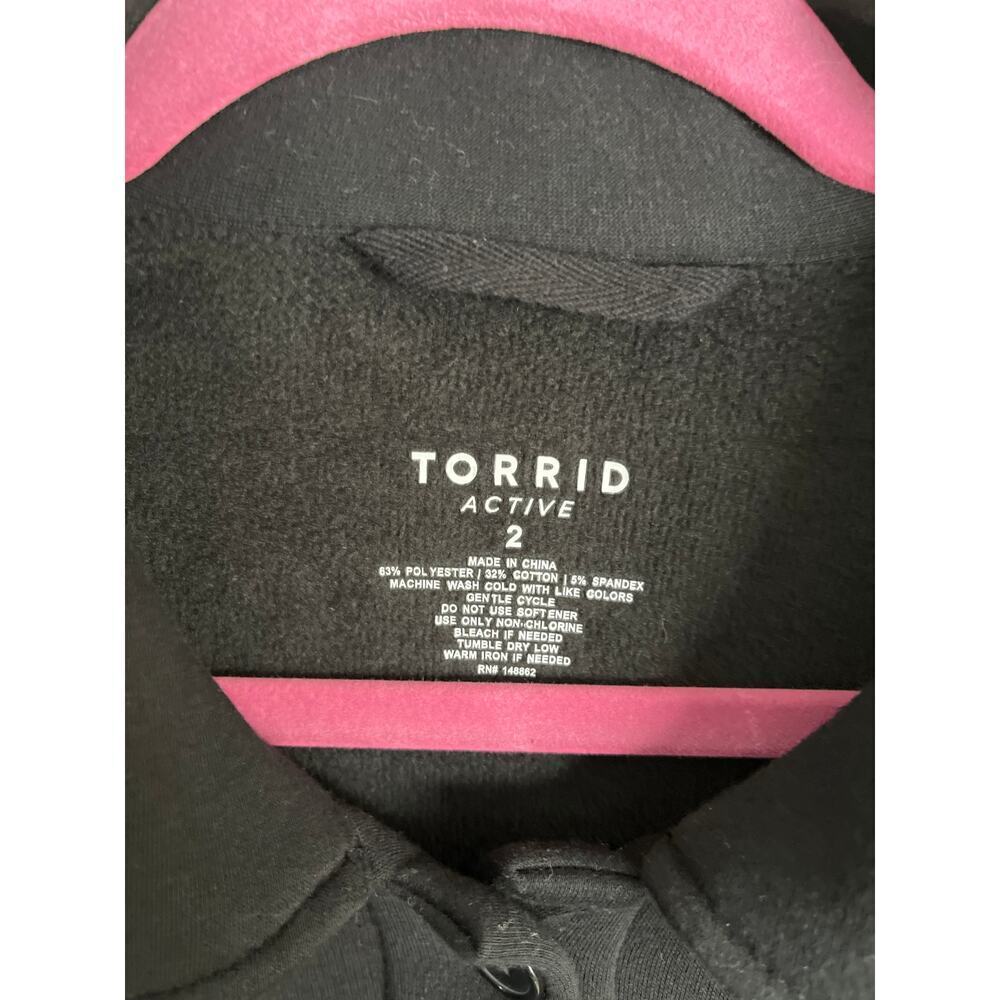 Torrid TRU Brushed Fleece Active Black Button Front Shacket, size 2X - Picture 4 of 11